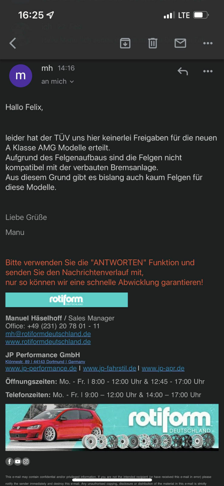 Zuberhör Felgen für den A35 AMG