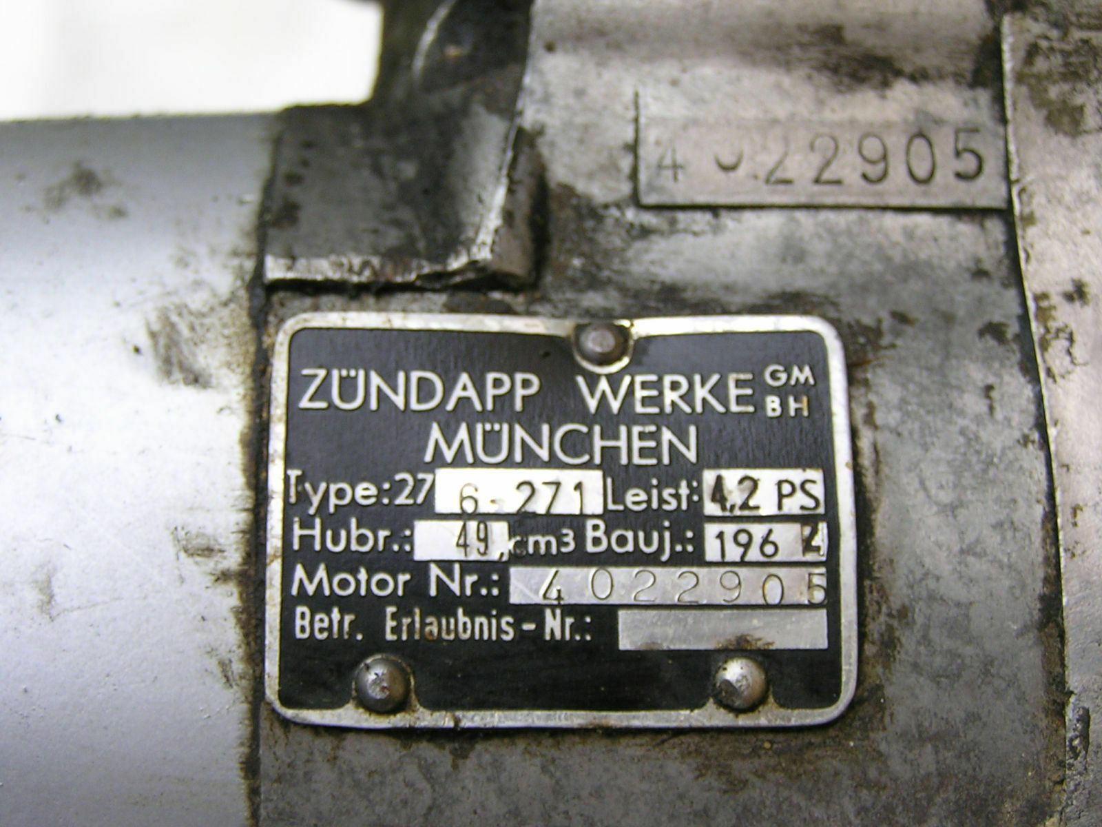Zündapp Motor Typ27 4,2 PS Bj.1962 3, 4 oder 5 Gänge? Mit Fotos