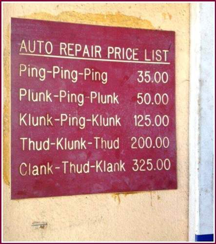 Car-repair-price-list
