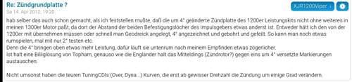 Screenshot aus einem XJR Forum