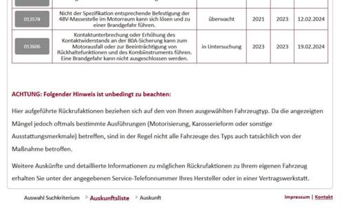 KBA Rückruf Mercedes 2024