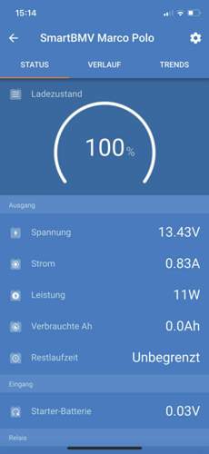 Spannung und Strom während der Fahrt