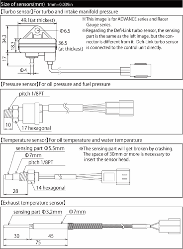 Defi-sensor-dim