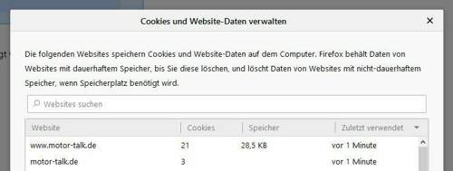 Datenschutzeinstellungen MT Cookies