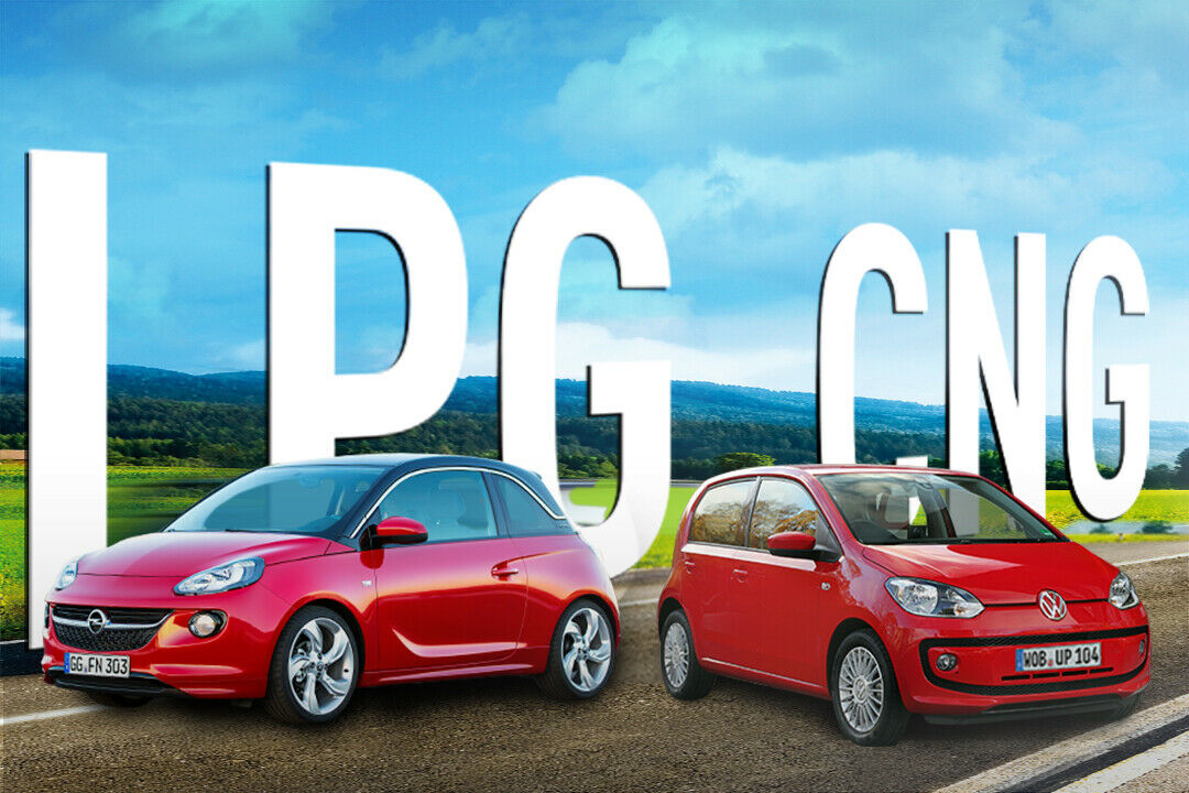 Diese Kleinwagen sparen an der Tankstelle: Der Opel Adam ecoFlex tankt LPG, der VW Eco Up CNG