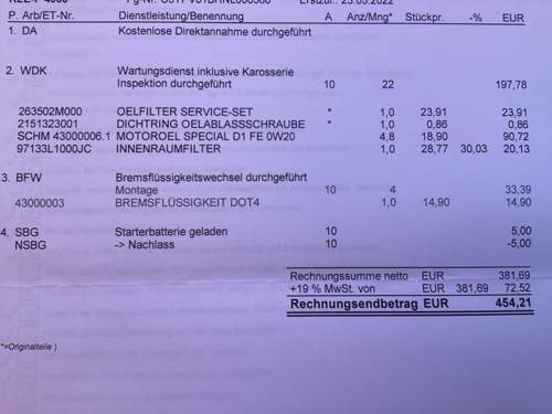 KIA-2.Wartung