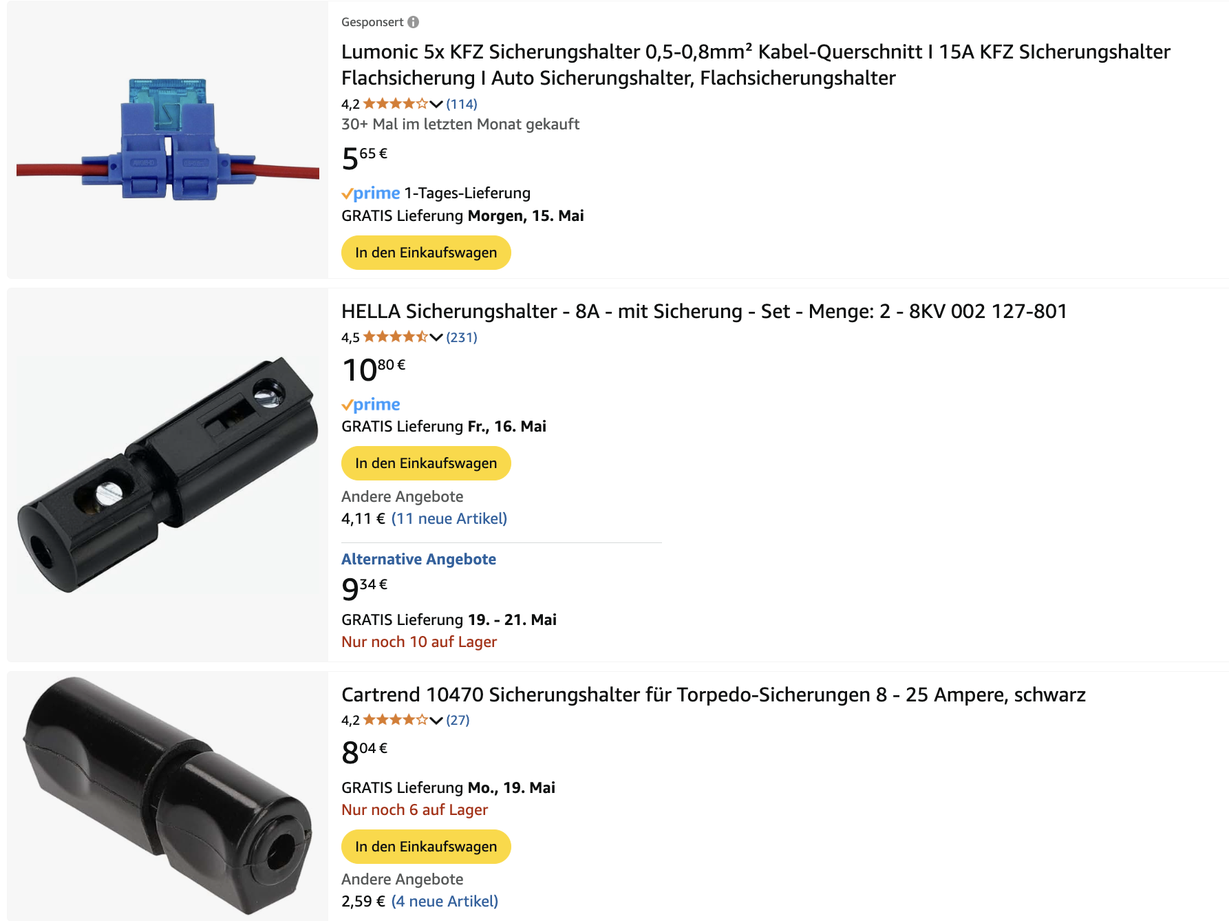 "fliegende" Sicherung