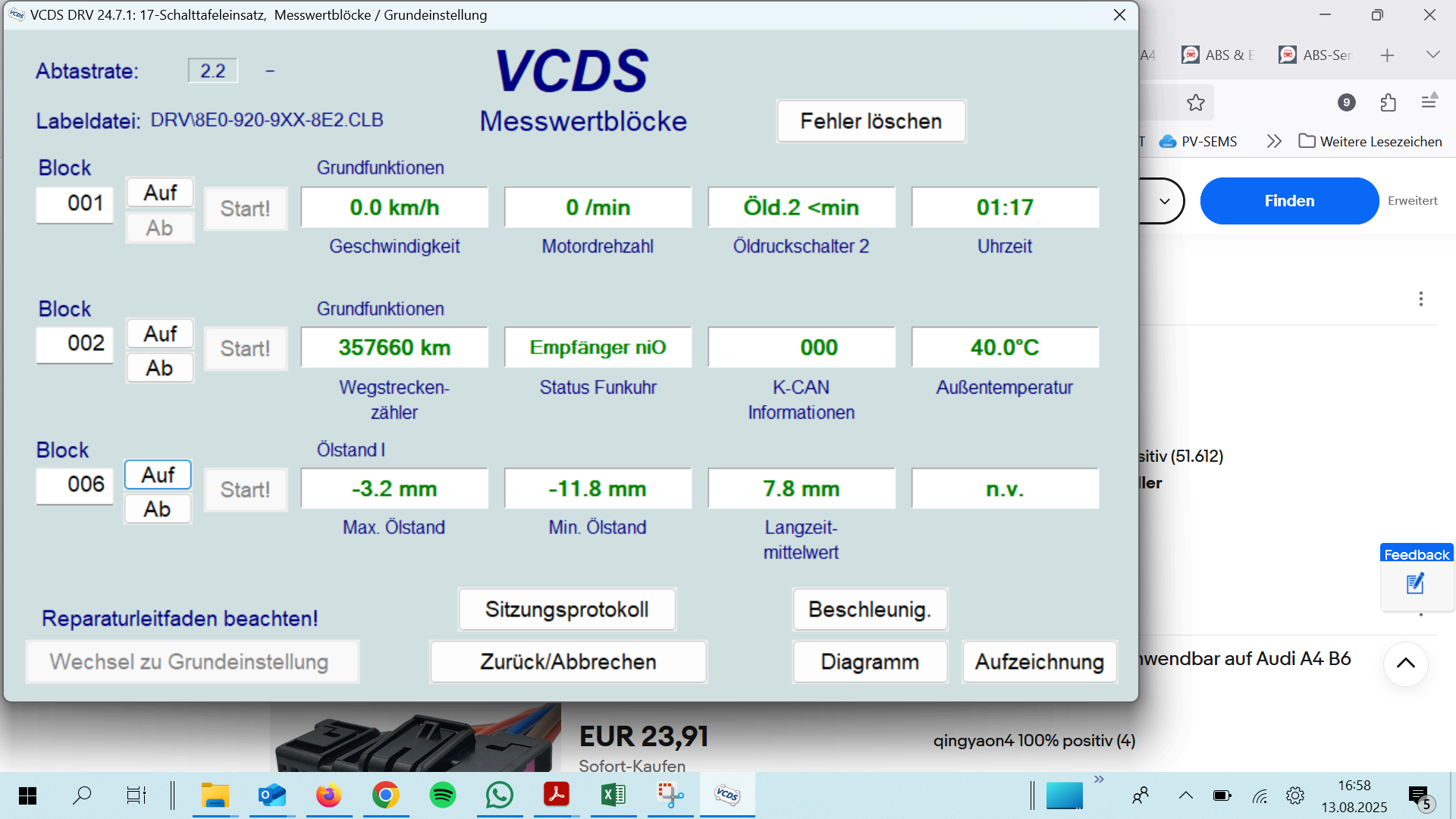 ABS Problem Fehler kommt auch im Stand bei betätigen der Bremse