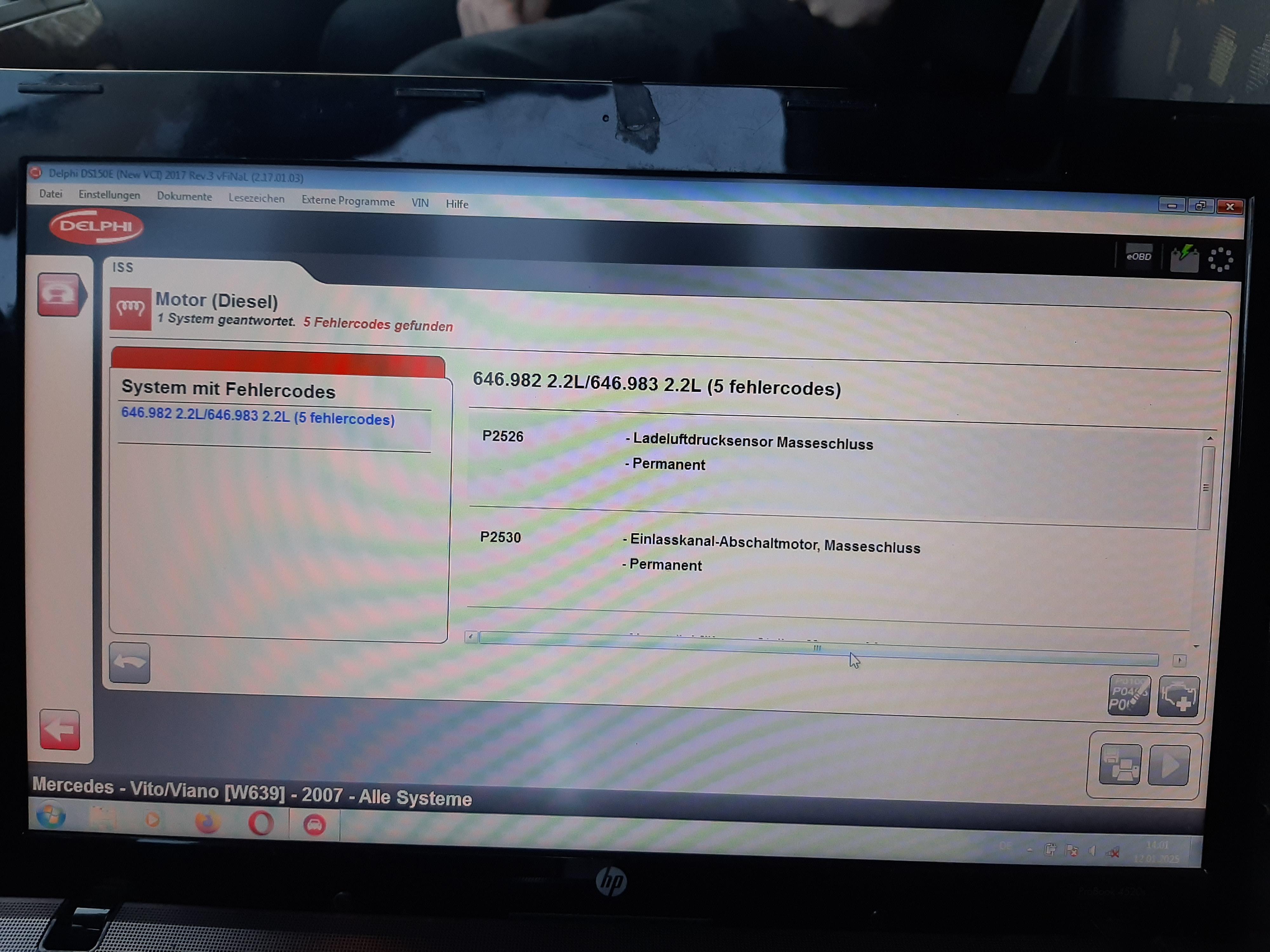 Masseproblem Notlaufmodus Vito W639 3.0
