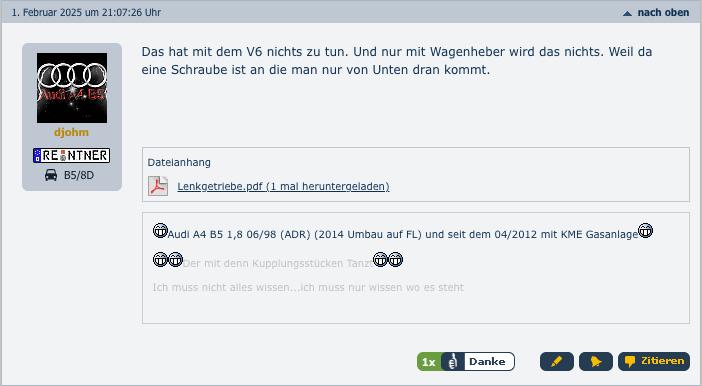 Servoöl verflüchtigt sich